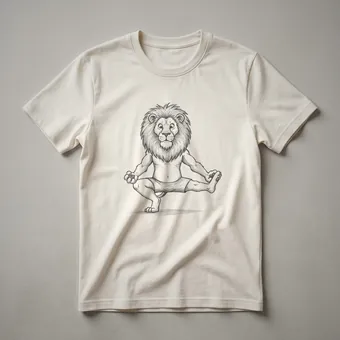 Vintage Lion Yoga Pose Graphic T-Shirt for Fitness Enthusiasts
