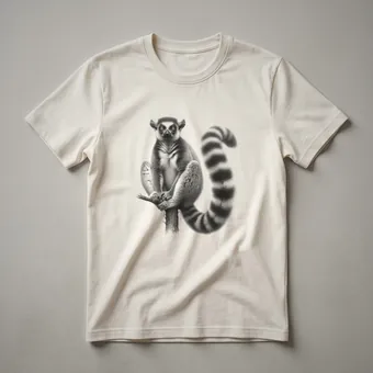 Vintage Lemur Sketch Art T-Shirt for Wildlife Enthusiasts