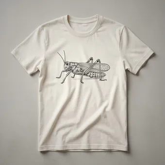 Vintage Locust Drawing Graphic T-Shirt for Insect Enthusiasts