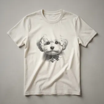 Vintage Maltipoo Dog Drawing Graphic T-Shirt for Dog Lovers