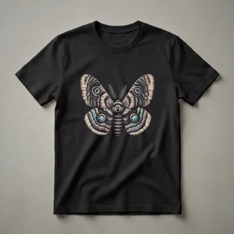 Intricate Moth Art Graphic T-Shirt for Nature Lovers