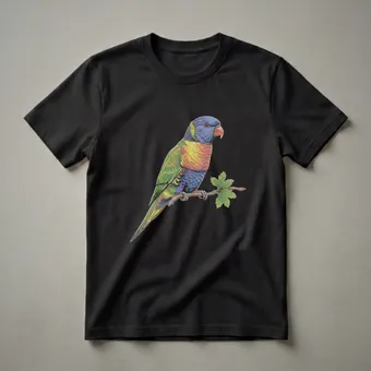 Rainbow Lorikeet Vintage Wildlife Drawing T-Shirt for Bird Lovers