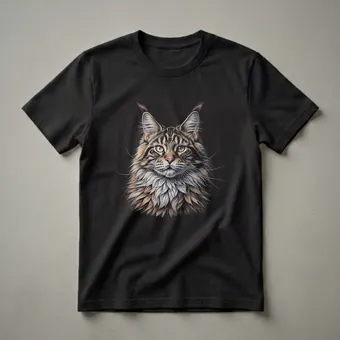 Maine Coon Cat Portrait Graphic T-Shirt for Cat Lovers