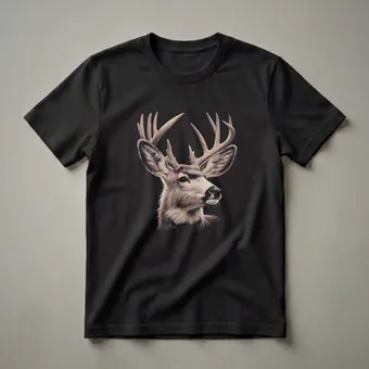 Mule Deer Vintage Wildlife Drawing Graphic T-Shirt for Nature Lovers