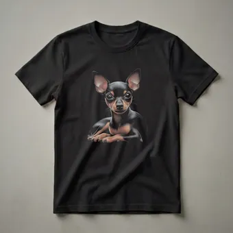 Miniature Pinscher Realistic Drawing Graphic T-Shirt for Dog Lovers