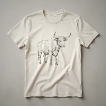 Vintage Ox Line Drawing Graphic T-Shirt for Wildlife Enthusiasts