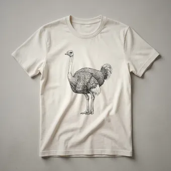 Vintage Ostrich Line Drawing Graphic T-Shirt for Wildlife Enthusiasts