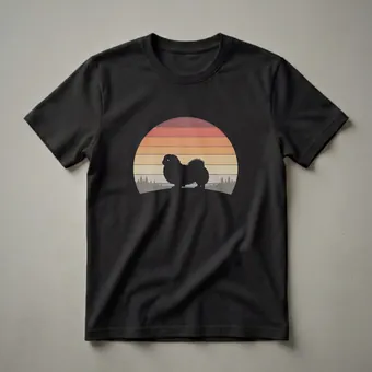 Pekingese Dog Vintage Sunset Graphic T-Shirt for Dog Lovers