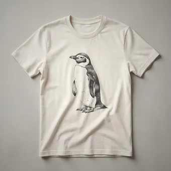 Vintage Penguin Drawing Graphic T-Shirt for Bird Lovers