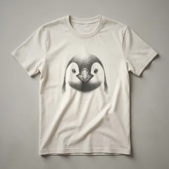 Vintage Penguin Sketch Art T-Shirt for Wildlife Enthusiasts