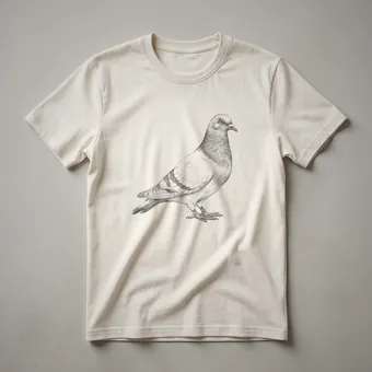 Vintage Pigeon Sketch Graphic T-Shirt for Bird Lovers