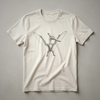 Vintage Pteranodon Line Art Drawing Graphic T-Shirt for Paleontology