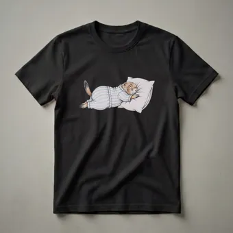 Cute Prairie Dog Sleeping in Pajamas Graphic T-Shirt for Wildlife