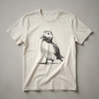 Vintage Puffin Sketch Art Graphic T-Shirt for Bird Lovers