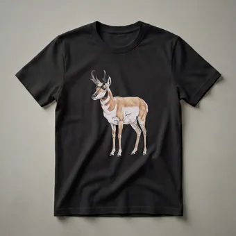 Pronghorn Antelope Vintage Wildlife Drawing T-Shirt for Nature Lovers
