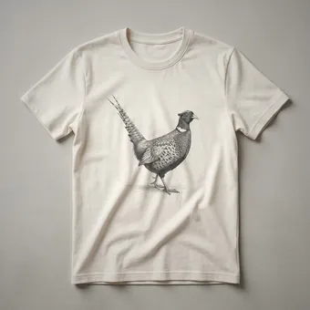 Vintage Pheasant Line Art Drawing Graphic T-Shirt for Bird Lovers