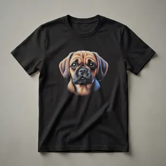 Puggle Dog Portrait Graphic T-Shirt for Dog Lovers