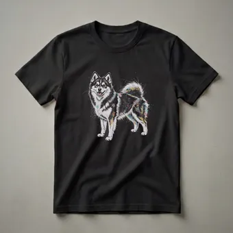 Pomsky Dog Sketch Art Graphic T-Shirt for Dog Lovers