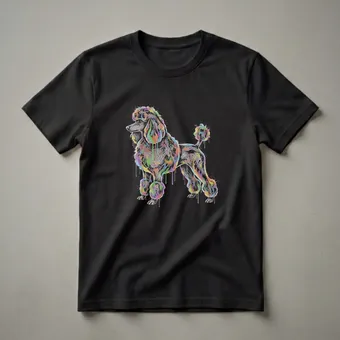 Colorful Poodle Splash Art Graphic T-Shirt for Dog Lovers