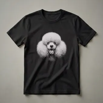 Poodle Face Vintage Drawing Graphic T-Shirt for Dog Lovers