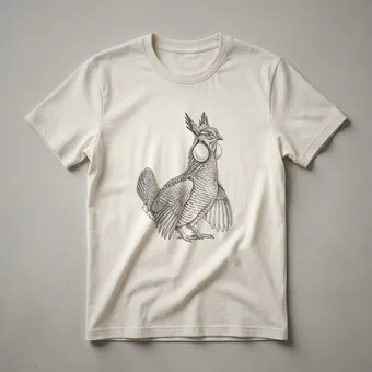 Vintage Prairie Chicken Line Drawing Graphic T-Shirt for Bird Lovers