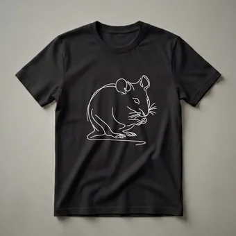 Rat Line Art Graphic T-Shirt for Wildlife Enthusiasts