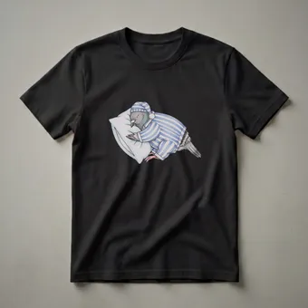Sleeping Pigeon in Pajamas Graphic T-Shirt for Bird Lovers