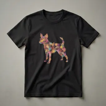 Rat Terrier Watercolor Splatter Graphic T-Shirt for Dog Lovers
