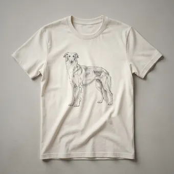 Vintage Saluki Dog Line Drawing Graphic T-Shirt for Dog Lovers