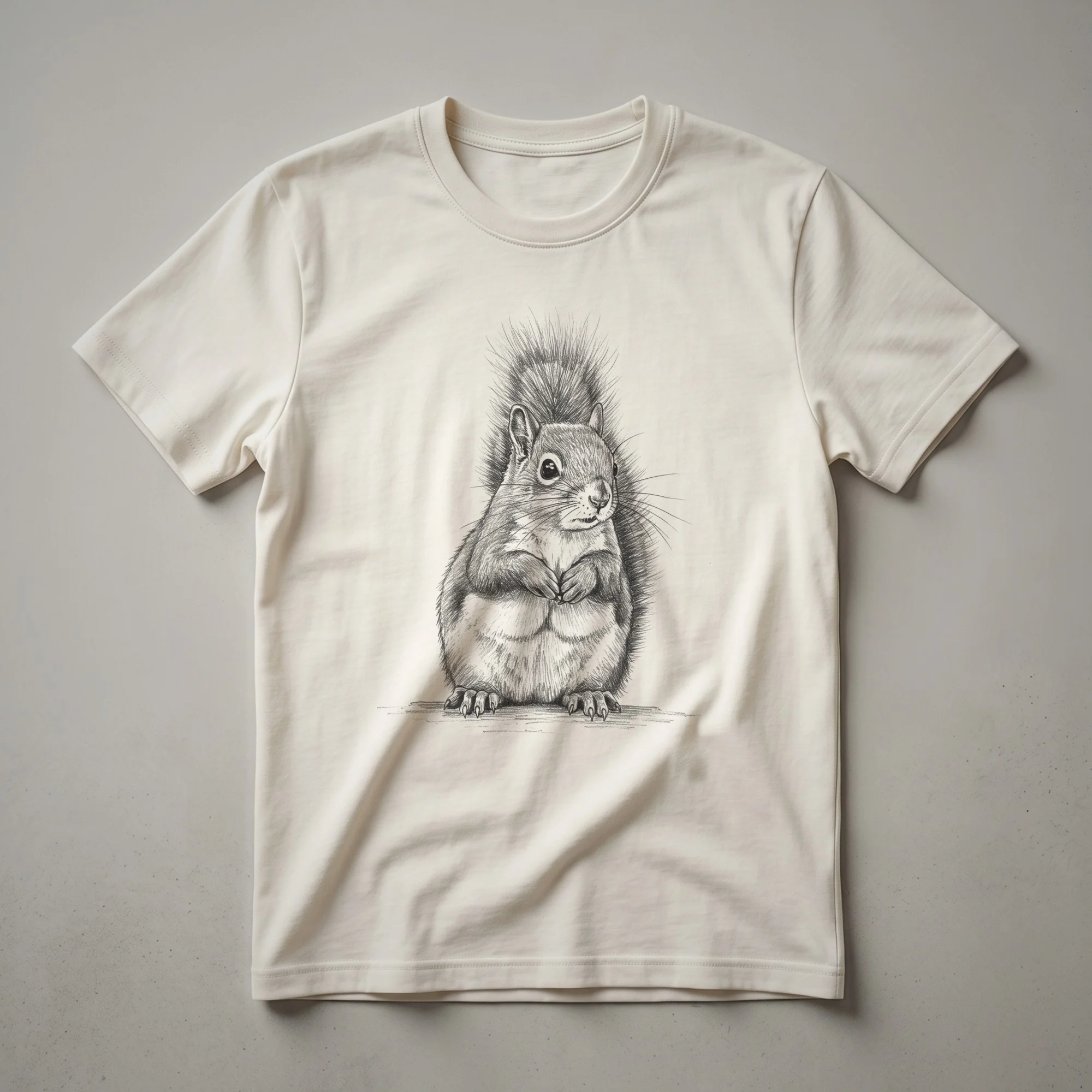 Vintage Squirrel Sketch Graphic T-Shirt for Wildlife Enthusiasts