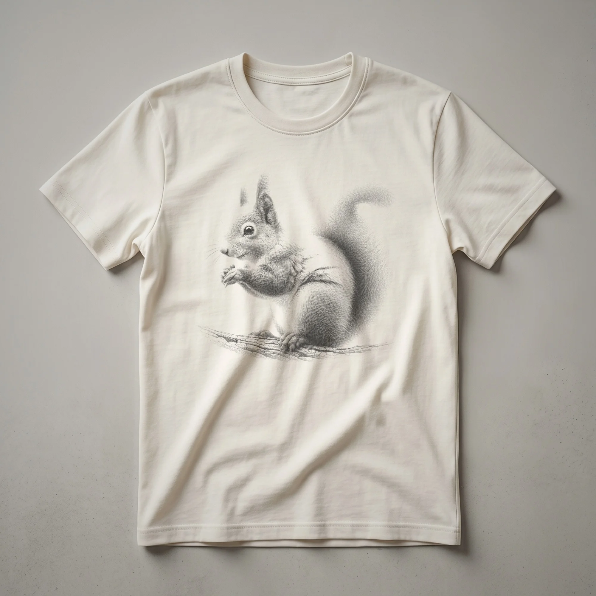 Vintage Squirrel Line Drawing Graphic T-Shirt for Wildlife Enthusiasts