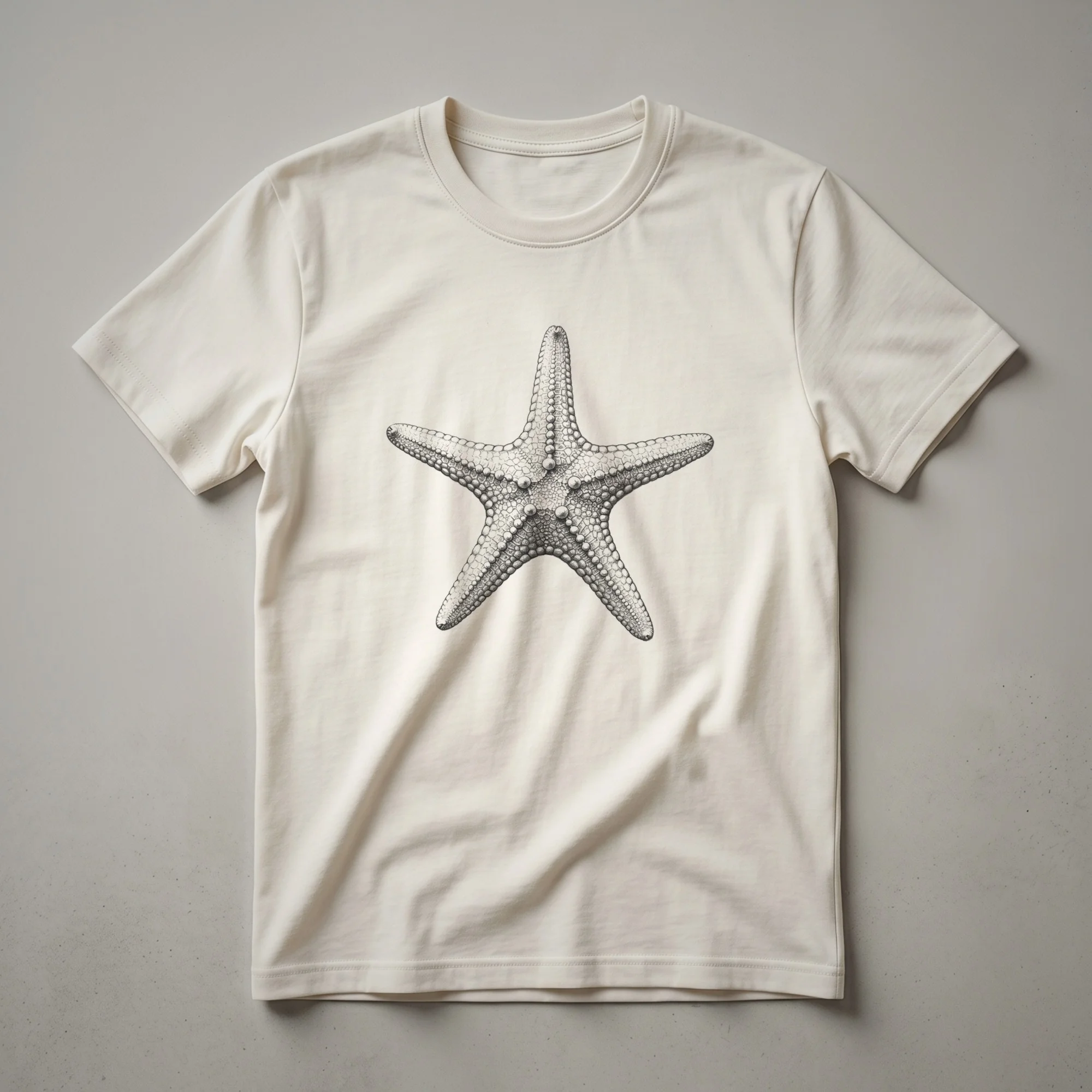 Vintage Starfish Line Drawing Graphic T-Shirt for Ocean Lovers