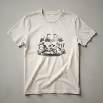 Vintage Sulcata Tortoise Sketch Art T-Shirt for Reptile Lovers