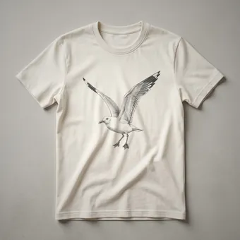Vintage Seagull Line Drawing Graphic T-Shirt for Bird Lovers