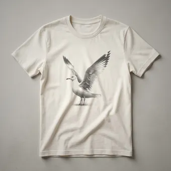 Vintage Seagull Sketch Graphic T-Shirt for Bird Lovers