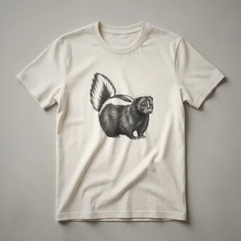 Vintage Skunk Drawing Graphic T-Shirt for Wildlife Enthusiasts