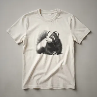 Vintage Skunk Sketch Graphic T-Shirt for Wildlife Enthusiasts