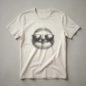 Cool Sloth Wearing Sunglasses Line Art Graphic T-Shirt for Wildlife