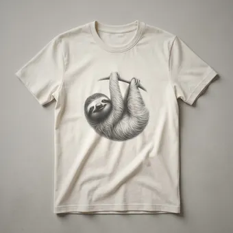 Vintage Sloth Sketch Art T-Shirt for Wildlife Lovers