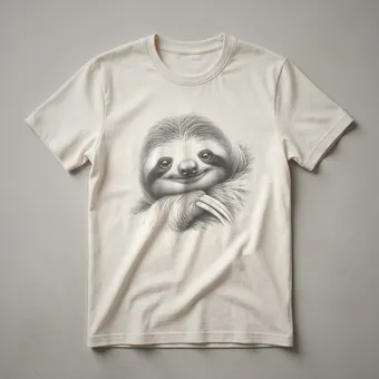 Vintage Sloth Line Drawing Graphic T-Shirt for Wildlife Lovers