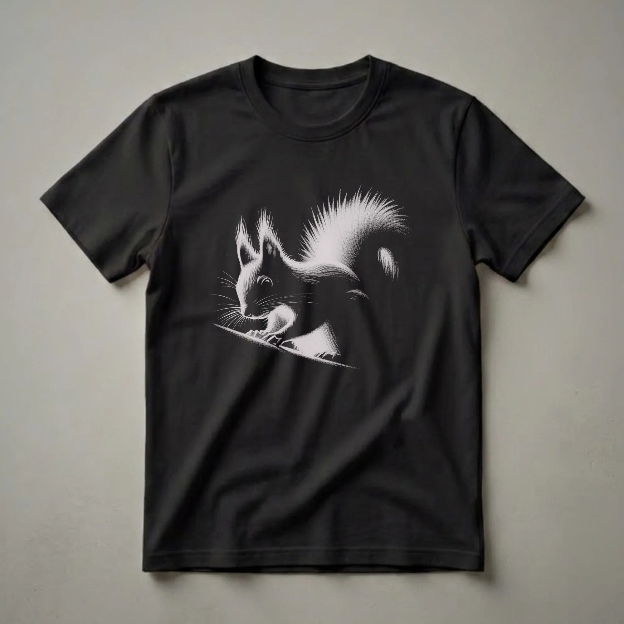 Vintage Squirrel Drawing Graphic T-Shirt for Wildlife Enthusiasts