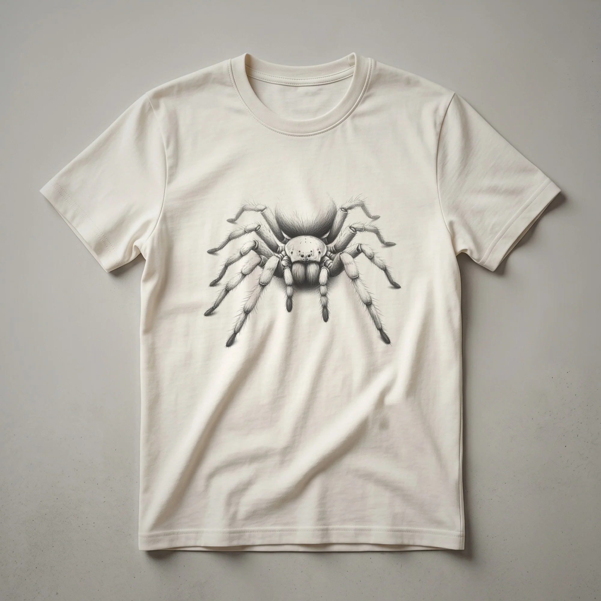 Vintage Tarantula Line Drawing Graphic T-Shirt for Arachnid