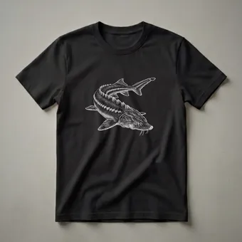 Sturgeon Vintage Drawing Graphic T-Shirt for Marine Life Enthusiasts