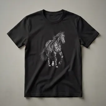Tennessee Walking Horse Galloping Graphic Art T-Shirt for Equestrians