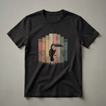 Retro Toucan Silhouette Graphic T-Shirt for Nature Lovers