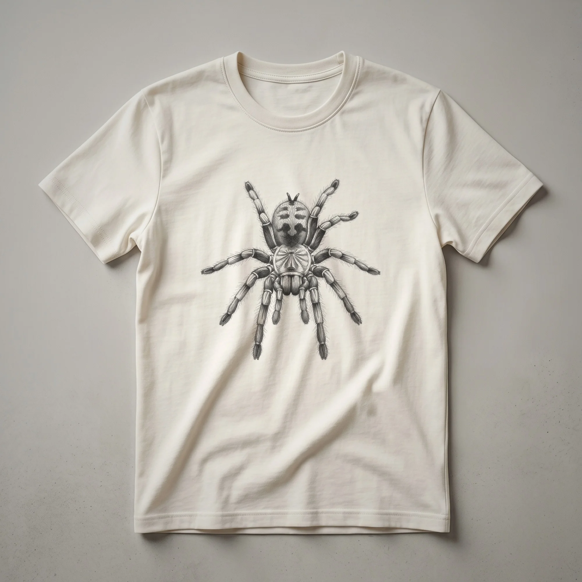 Vintage Tarantula Line Drawing Graphic Glitter T-Shirt