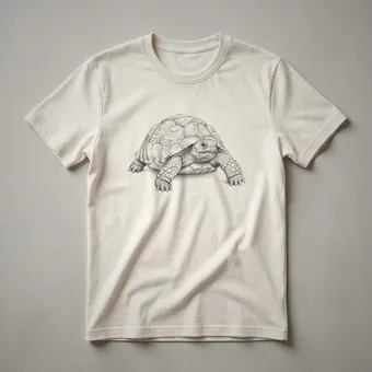 Vintage Tortoise Line Drawing Graphic T-Shirt for Reptile Lovers