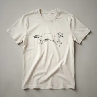 Vintage Running Weasel Line Art Graphic T-Shirt for Endurance Athletes