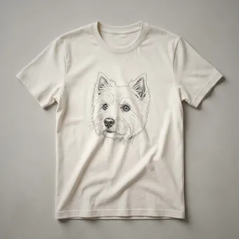 Vintage West Highland Terrier Sketch T-Shirt for Dog Lovers