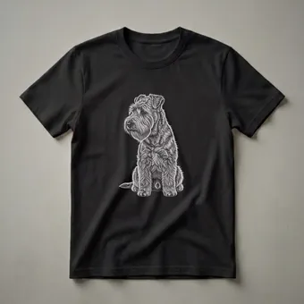 Wheaten Terrier Vintage Line Drawing Graphic T-Shirt for Dog Lovers